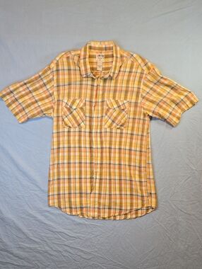 Stussy Multi Color Plaid Short Sleeve Button Down Casual Shirt